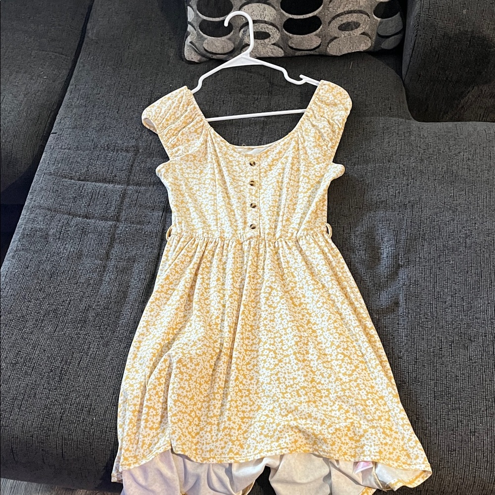 Charming Yellow Floral Kids Dress